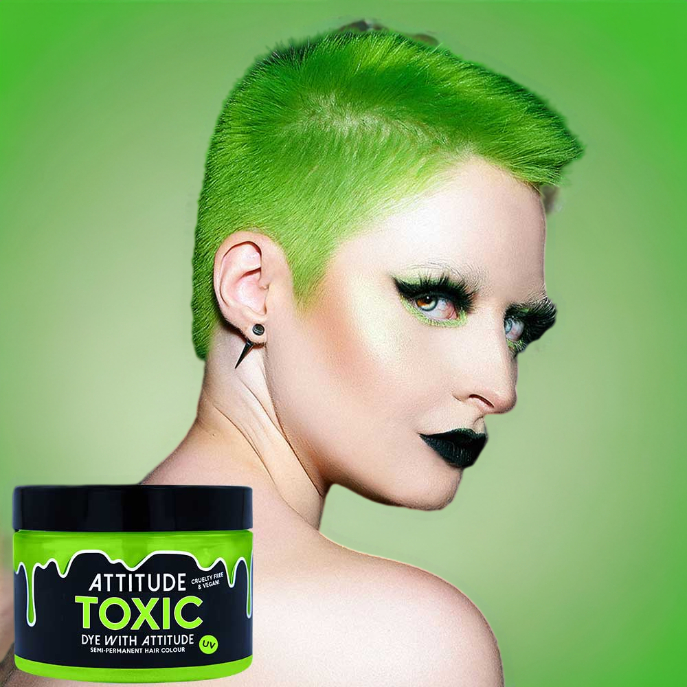 Attitude Hair Dye - Toxic Neon UV Semi permanente haarverf - Groen